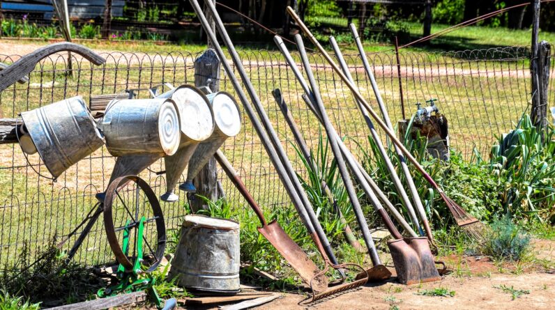 efficient diy garden tool rack